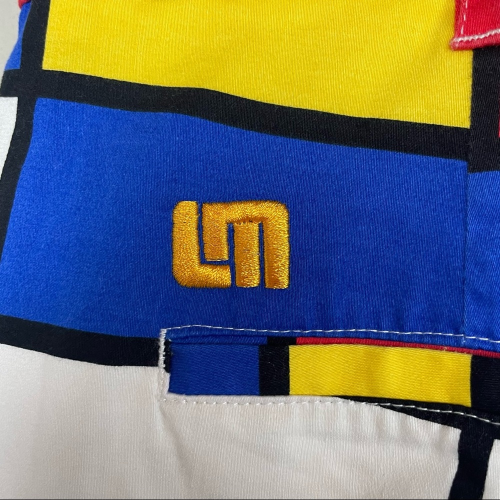 Loudmouth Golf Shorts Men's size 36 Color Block Red Black Blue Yellow - Picture 6 of 7